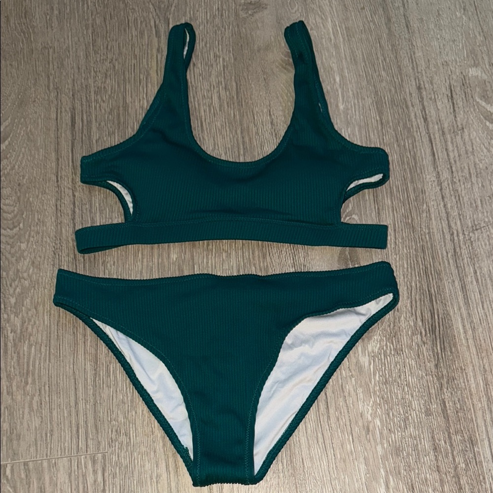 Cupshe Ribbed Bikini with Side Cutouts